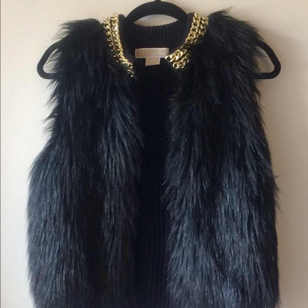 Michael Kors Vest Gold Chain Detail Black